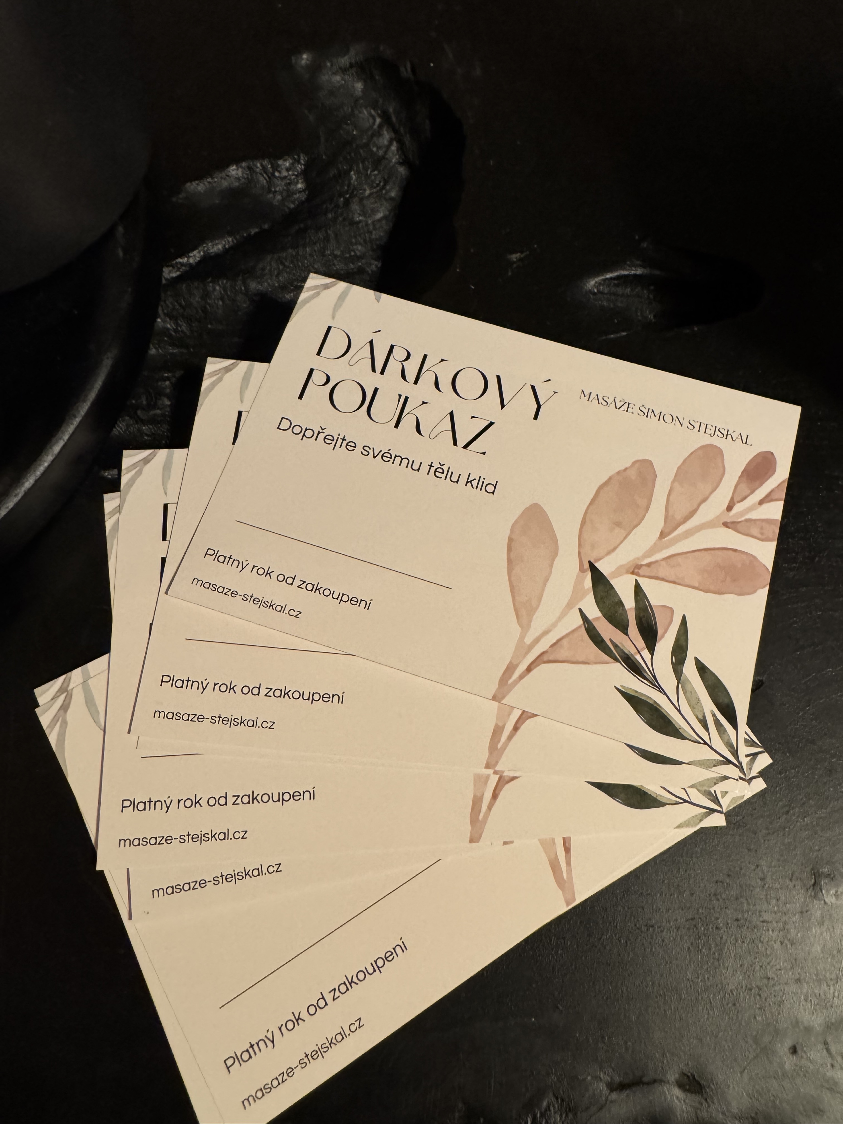 Dárkový poukaz na masáž – ukázka 1